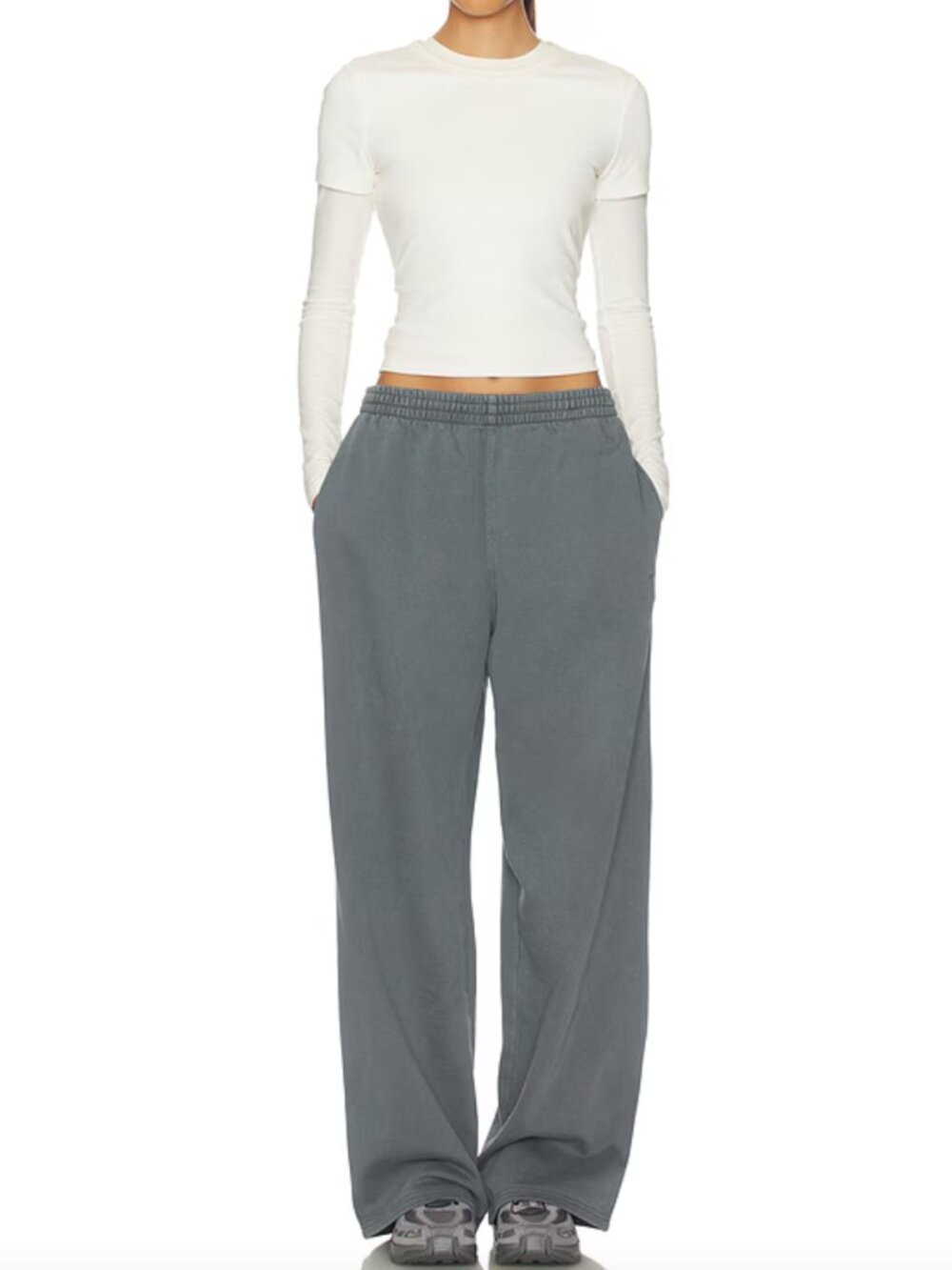 SKIMS Boyfriend Fleece Baggy Sweatpant - Zircon Blue - Size M